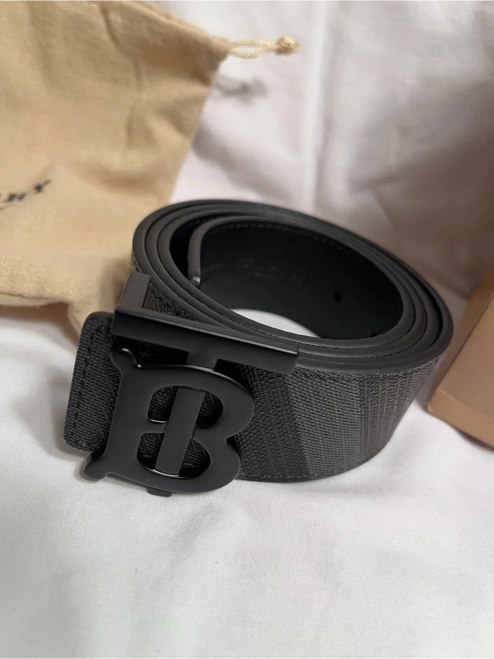 Burberry Black TB Monogram Men's Belt Bag Belt